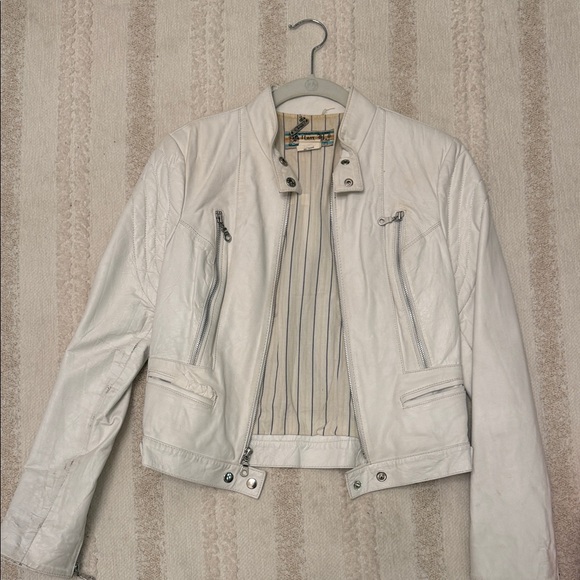 Allen B. By Allen Schwartz Jackets & Blazers - Allen B. By Allen Schwartz Off-White Leather Jacket